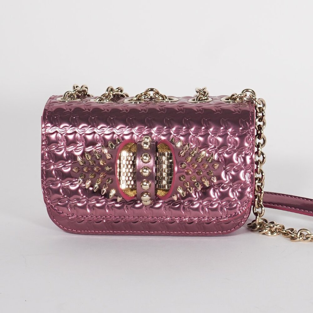 Christian Louboutin Cassis Spikes Sweety Charity Patent Crossbody Bag